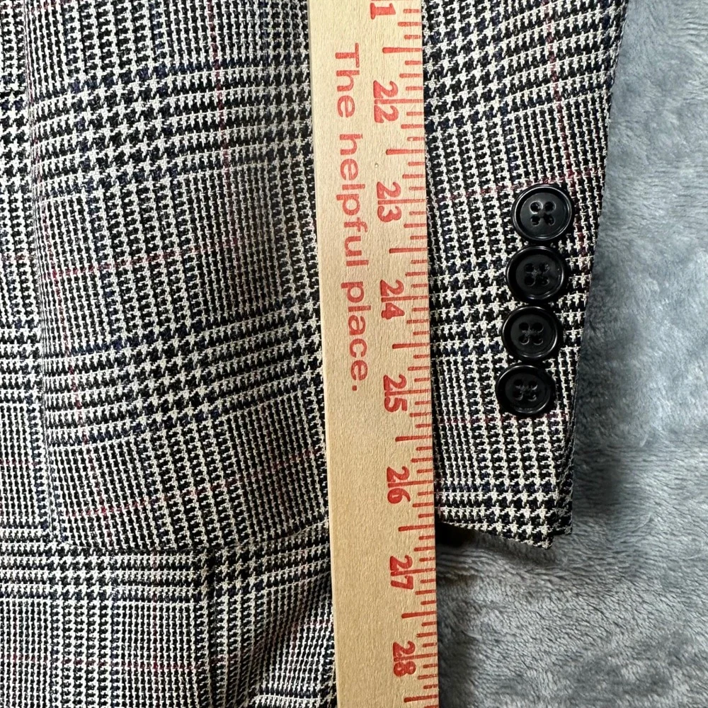 Alexander Julian Private Reserve Glen Plaid Wool Silk Linen Blazer 44L L7261-00